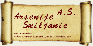Arsenije Smiljanić vizit kartica